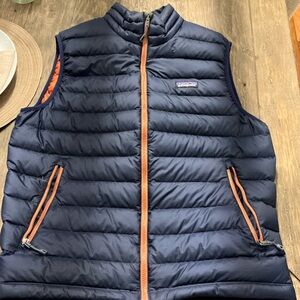 Patagonia Navy and Orange Puffer Vest